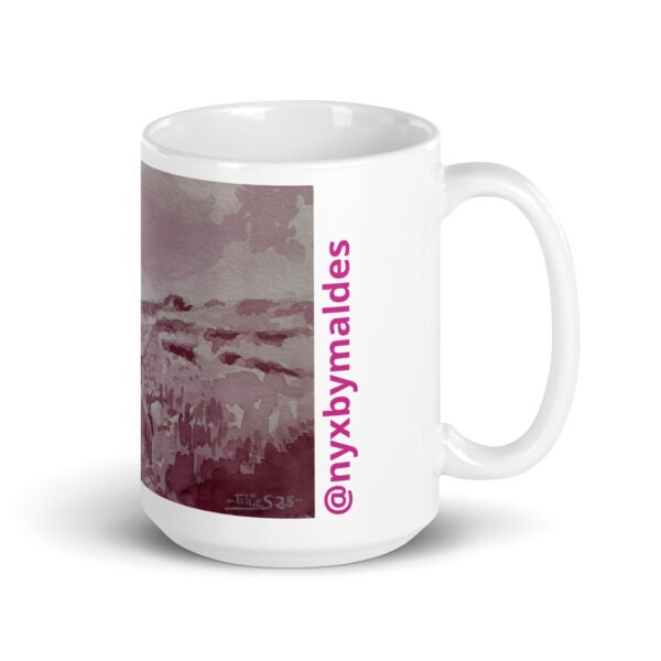Roque de Agando -Taza blanca brillante - Imagen 3