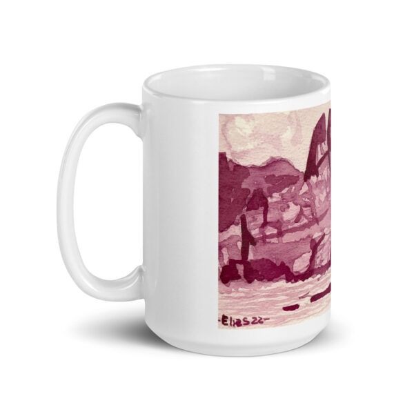 Roque de los dos hermanos - Taza blanca brillante - Imagen 7
