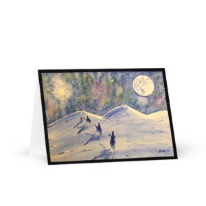 Tarjeta con felicitación de Navidad Persiguiendo un sueño 2014